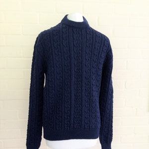 Blue Cables Knit Sweater for Man Oversized Man Pullover -  Norway