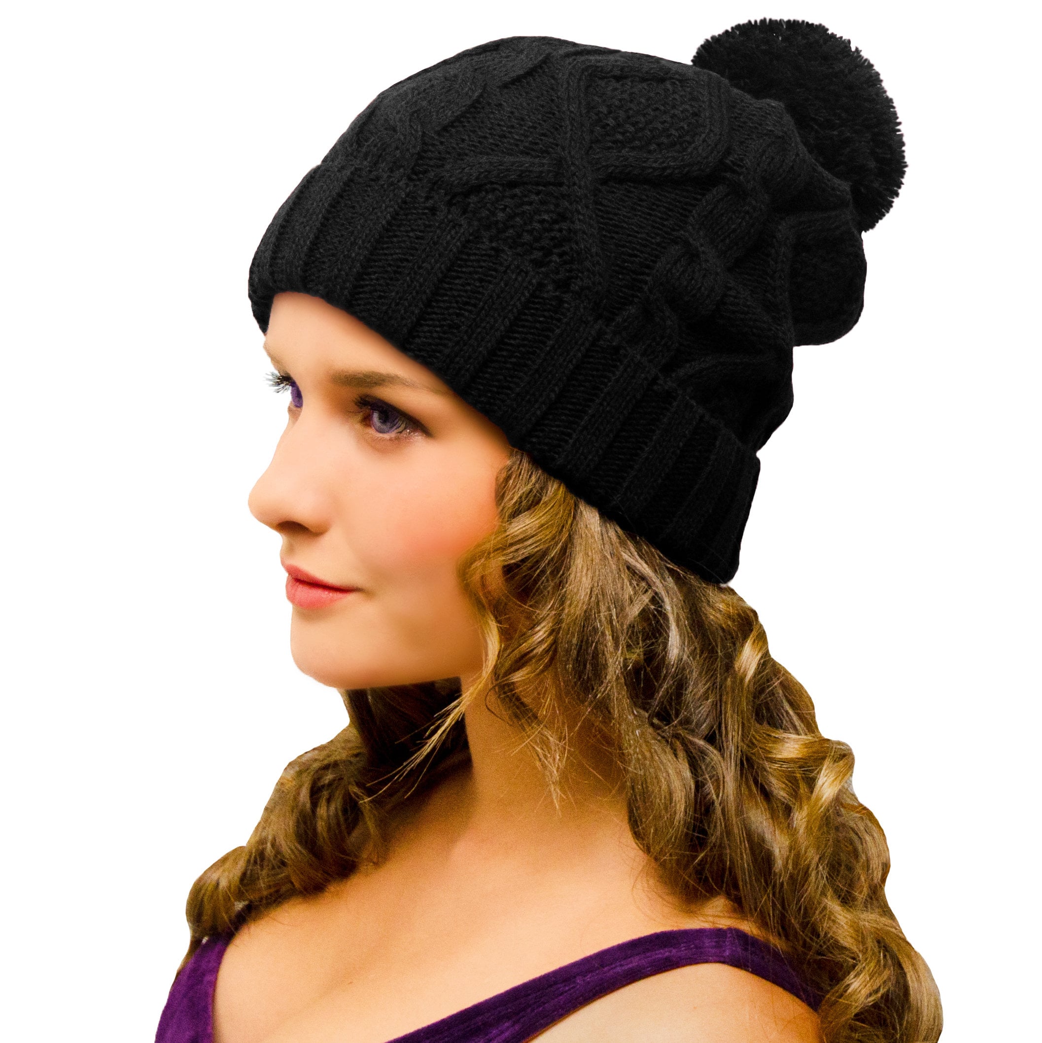Ladies grey 2024 bobble hat