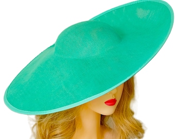 9 COLOURS Extra Large Fascinator Hat Teal Green Royal Ascot Wedding Church Hatinator Racing Occasion Dubai Godmother Christening Women Big