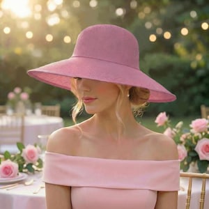6 COLOURS Kentucky Derby Hat Pink Royal Ascot Hat Statement Ladies Day Wedding Hat Church Hat Occasion Racing Women Wide Brim Garden Party