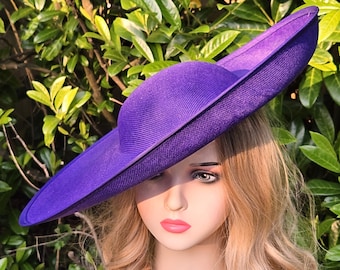 9 COLOURS Extra Large Fascinator BASE Ascot Base Purple Wedding Hat Base - Church Hat Base Racing Hat Base Occasion Hat Kentucky Derby Hat