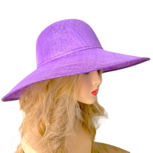 6 COLOURS Lavender Lilac Hat Royal Ascot Statement Ladies Day Wedding Hat Church Hat Occasion Racing Women Dubai Wide Brim Garden Tea Party