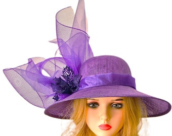 Vintage 1940s Wool Tilt Hat: Wide Brim, Studded Sequin  display picture 2