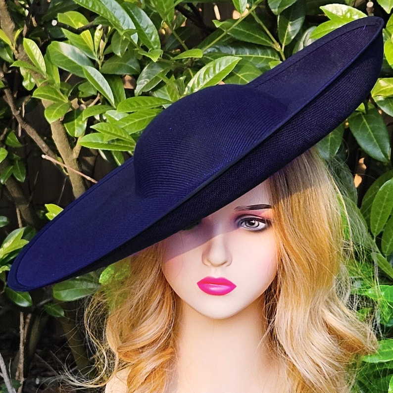 9 COLORES Tocado extragrande BASE Sombrero Kentucky Derby BASE - Sombrero Royal Ascot Base Sombrero de boda negro Base - Sombrero de iglesia para carreras de caballos Navy