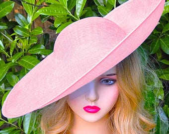 9 COLOURS Extra Large Fascinator BASE Pink Ascot Base Wedding Guest Hat Base - Church Hat Base Racing Occasion Kentucky Derby Hat Base Races