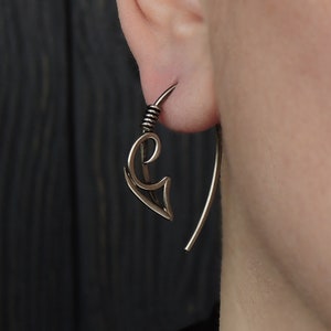 Arrow earrings, Spear earrings, Tribal earrings, Rustic jewelry