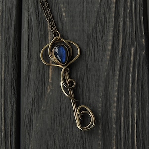 Elven key necklace Witchy jewelry Wiccan necklace