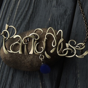 Collar de letras personalizado, palabras o frases personalizadas, colgante de nombre a medida, joyería de alambre personalizado