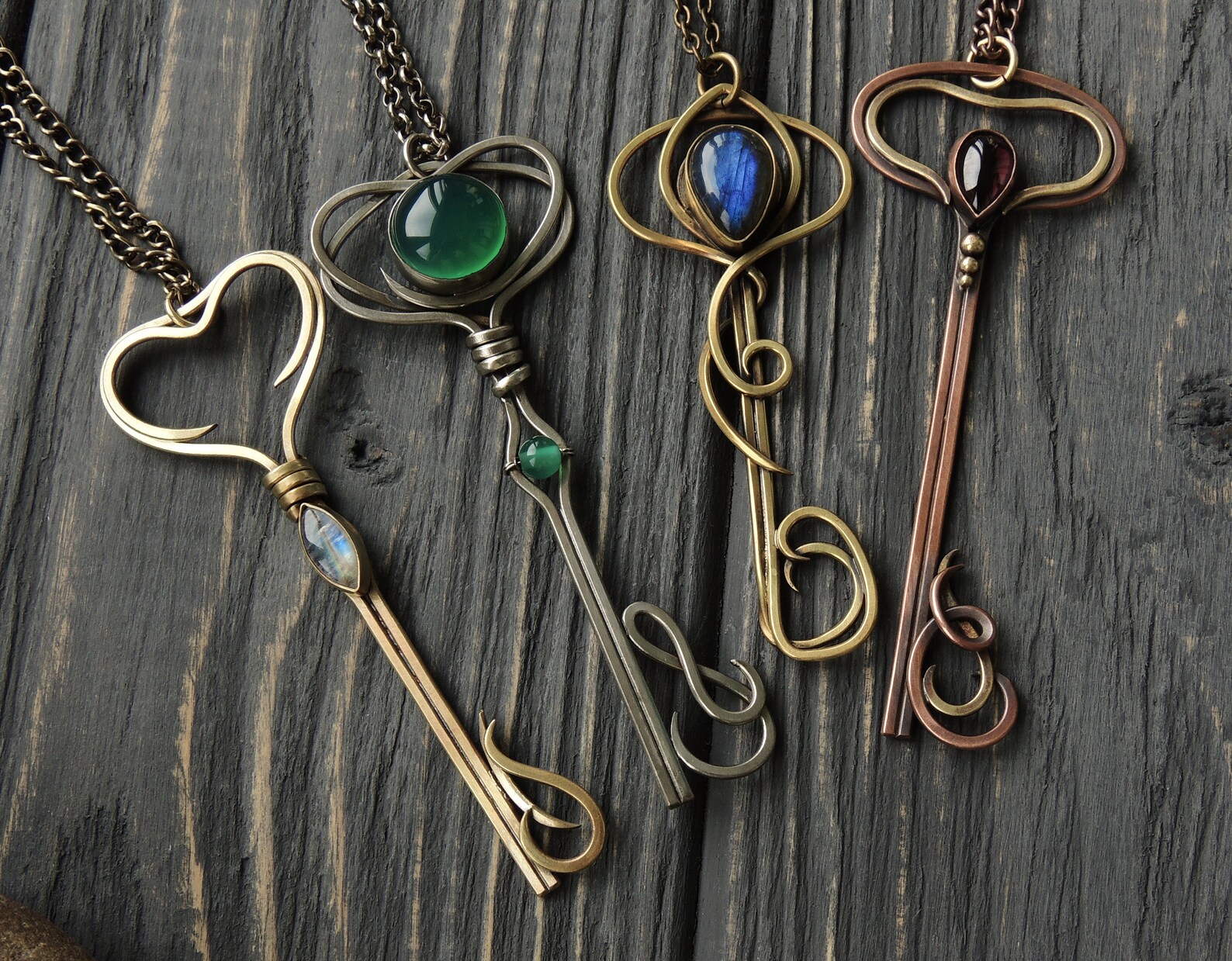 Witch Key Necklace Woodland Necklace Faerie Pendant Forest Etsy