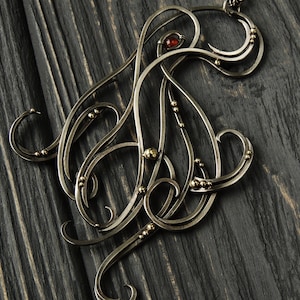 Octopus necklace Nautical jewelry Ocean necklace Kracken pendant