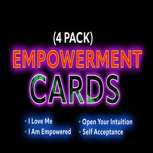 Empowerment-pakket (4 kaartenreeksen van de 'I Am Empowered'-kaart, 'Self Acceptance Card', 'I Love Me'-kaart, 'Open Your Intuition'-kaart)