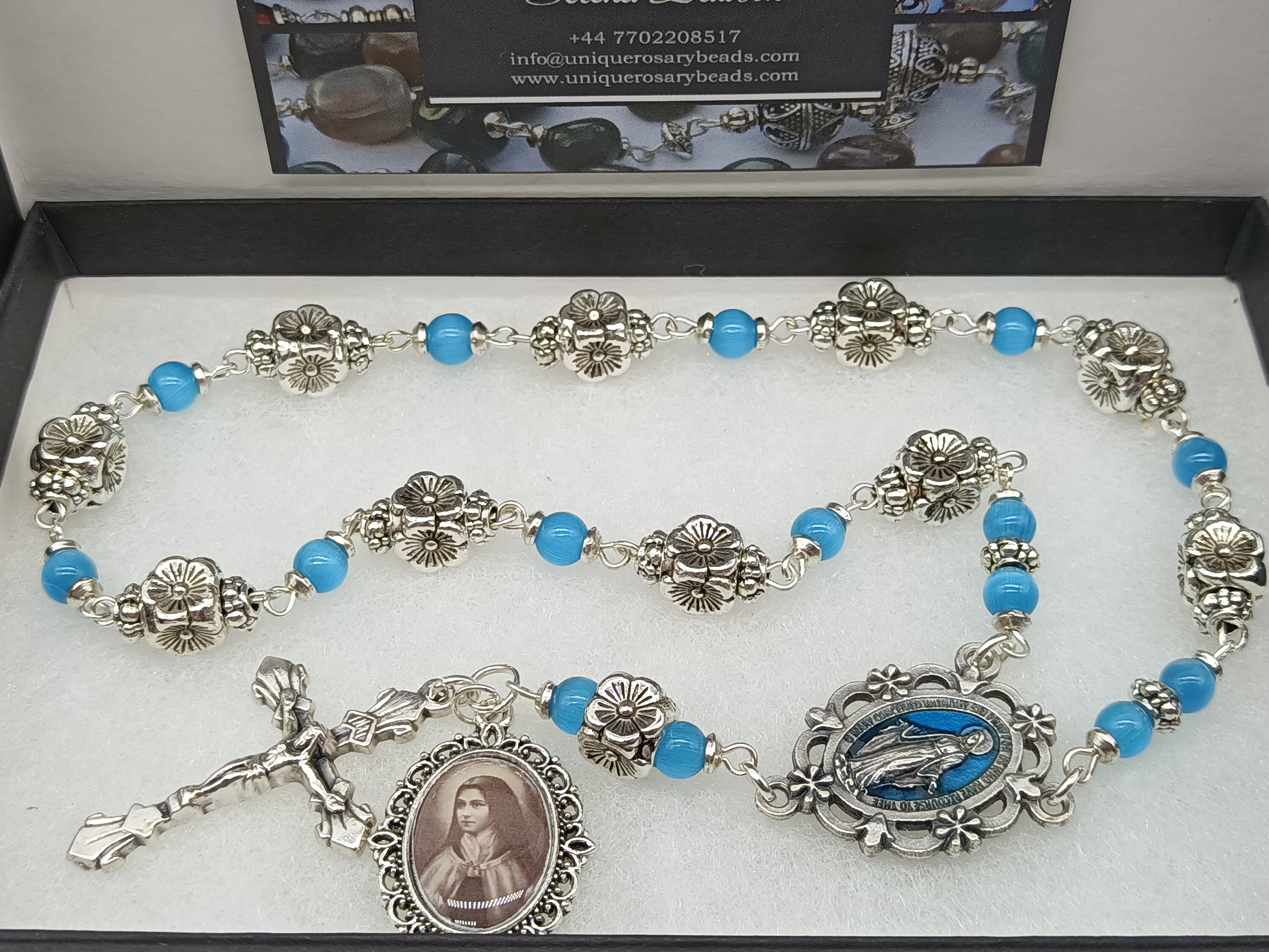 Heirloom Saint Therese Rosary Beads Silver Rose Rosaries Etsy UK