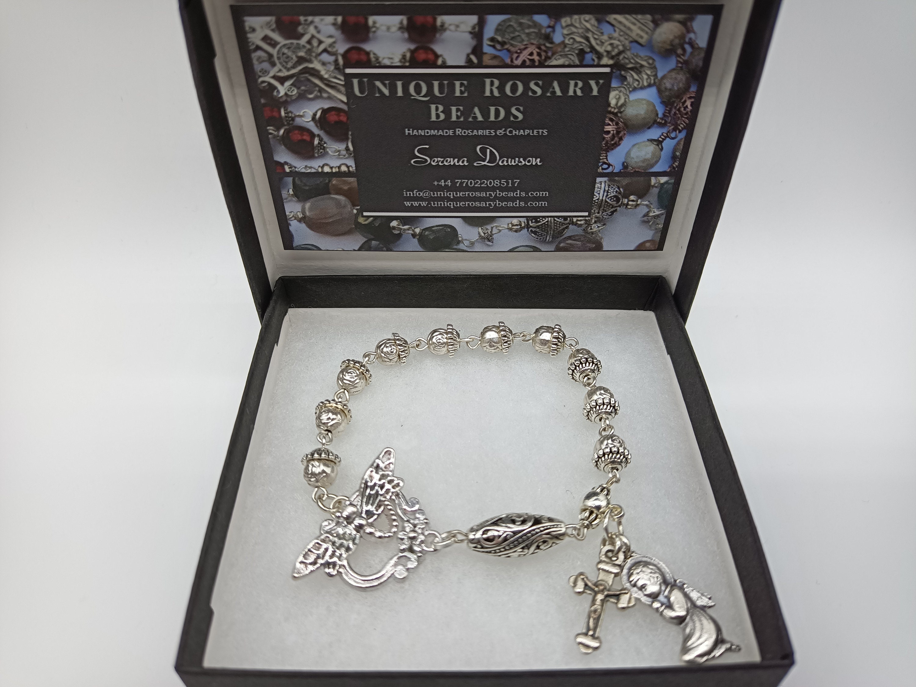 Guardian Angel single decade Rosary Bracelet prayer beads | Etsy