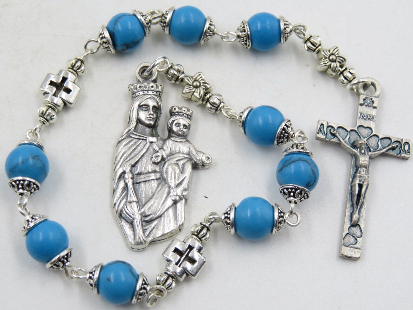 Our Lady of Victory Turquoise Prayer Chaplet Beads Prayer Etsy
