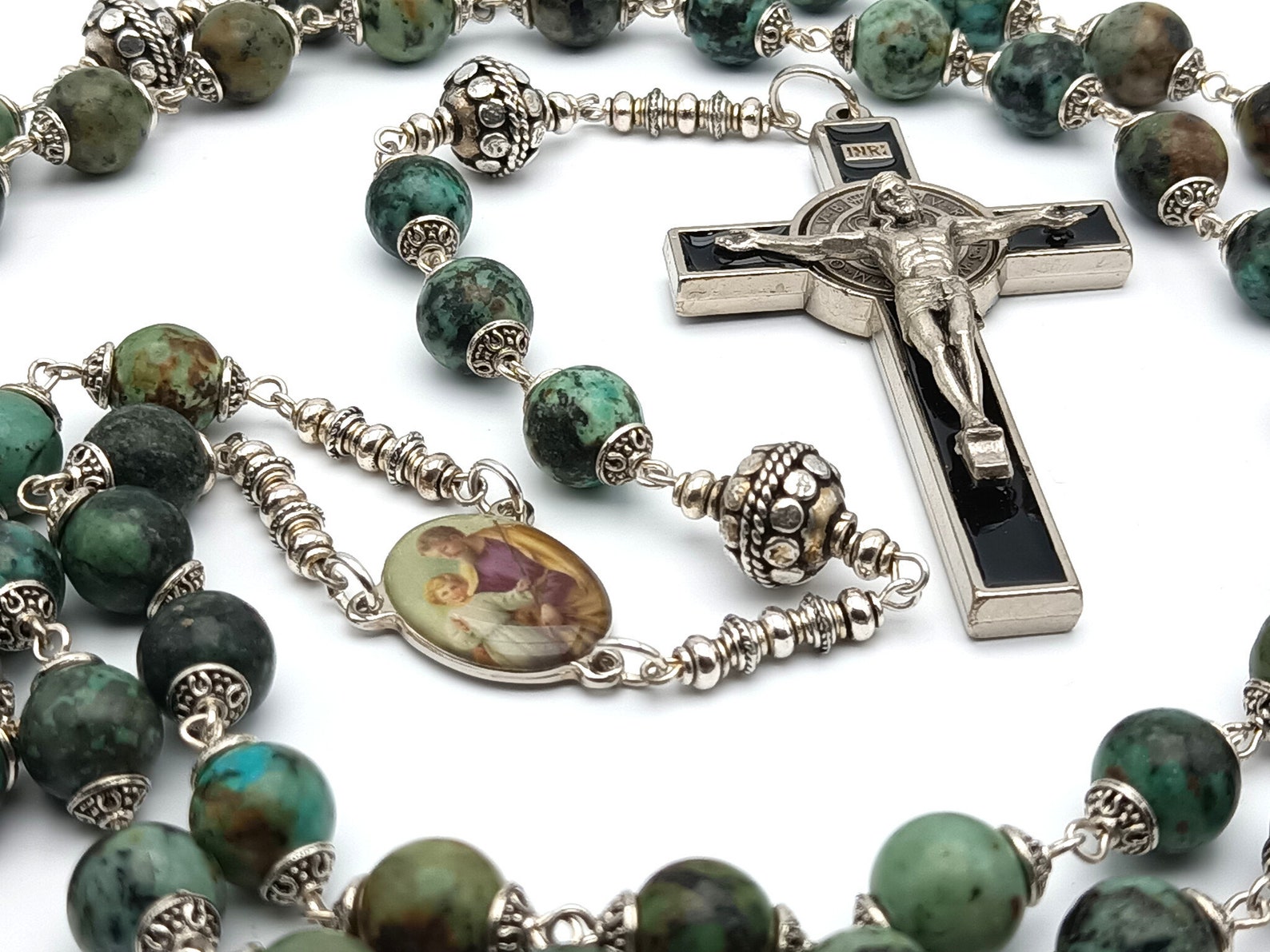 Heirloom Large Gemstone Rosary beads Holy Family rosaries Etsy
