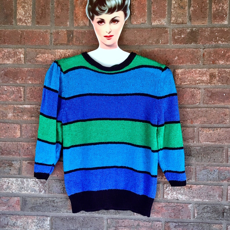 70s Striped Sweater Soft & Lightweight Top 3 Quarter Length | Etsy