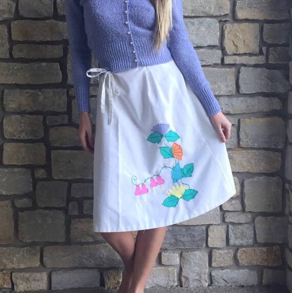 White wrap top skirt vintage