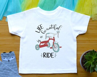 Bicycle Toddler Outfit, Cycling Kids Clothes, Tricycle Baby Shirt, Life Is A Beautiful Ride Shirt, Cyclist Baby Shower Gift