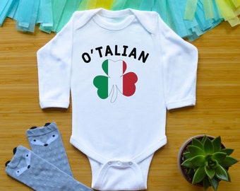 Irish and Italy Flag Irish /& Italian Temper with an Attitude Baby Bodysuit