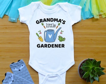 Grandma's Garden Buddy Baby Outfit, Grandmother Baby Shower Gift, Gardening Newborn Baby Clothes, Grandma's Little Gardener Toddler Shirt