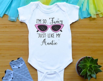 Fancy Like Auntie Bodysuit or Shirt, Funny Baby Shower Gift, Newborn Baby Clothes, Niece Gift, Aunt Toddler Shirt, Kid Tees