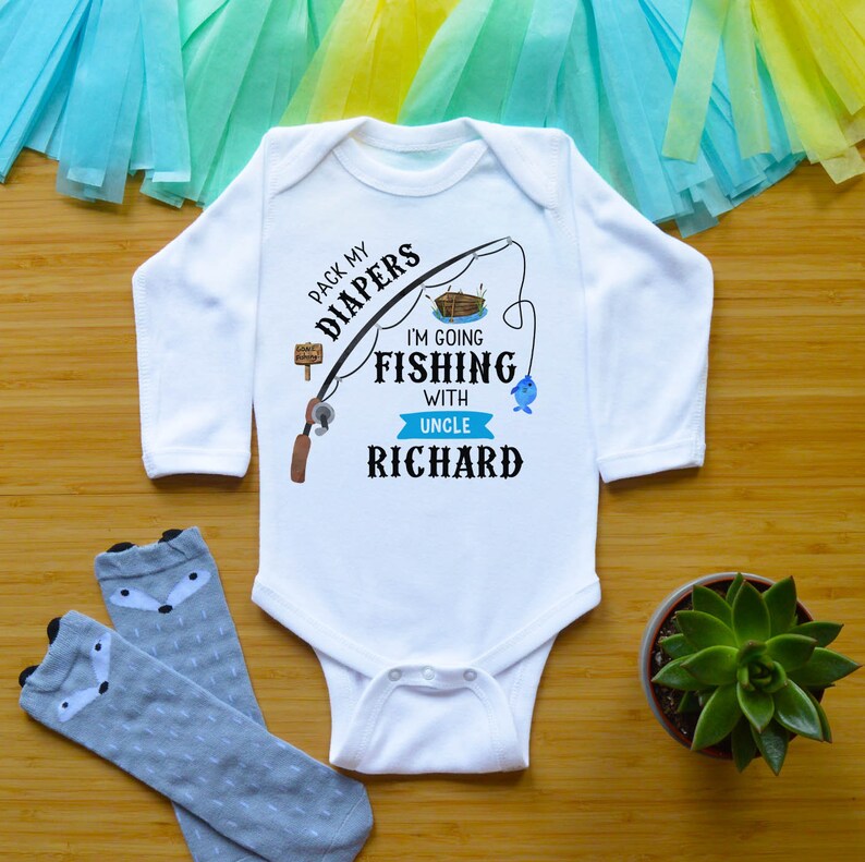 Uncle Fishing Baby Outfit Uncle Baby Shower Gift Funny Uncle Etsy