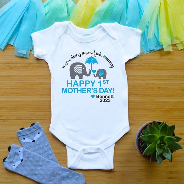 Happy 1st Mothers Day Baby Outfit, First Mother's Day Toddler Shirt, Mother's Day Newborn Baby Clothes, You're Doing A Great Job Mommy