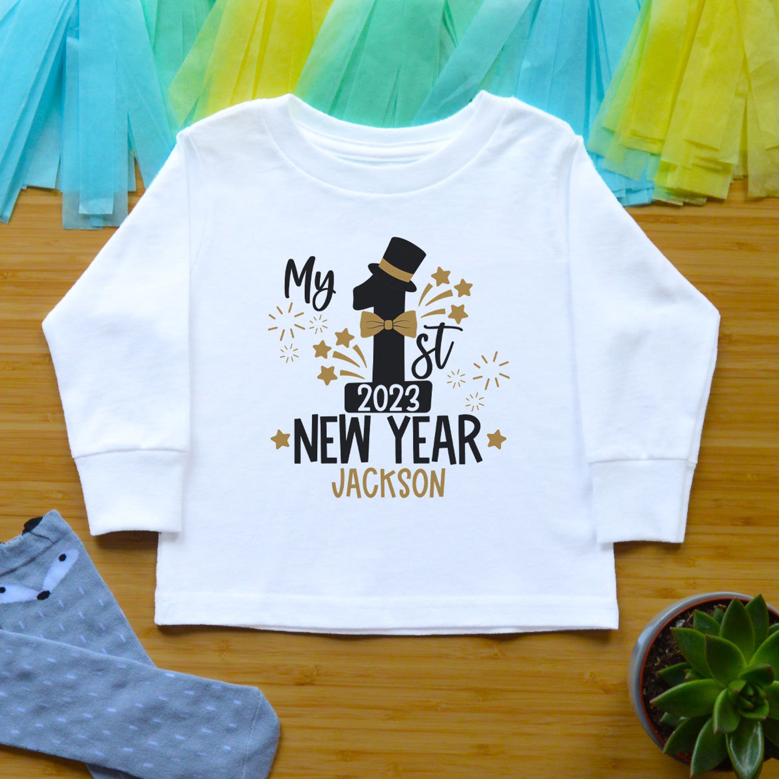My 1st New Year Baby Boy Outfit Newborn First New Year Baby Etsy