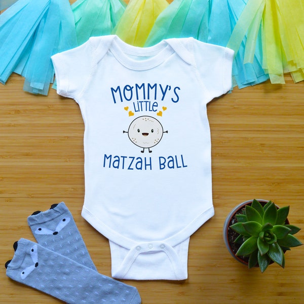 Mommy's Little Matzah Ball Bodysuit or Shirt, Funny Passover Outfit, Jewish Newborn Baby Clothes, Matzo Toddler Shirt, Passover Kid Tees