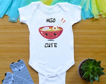 Miso Cute Bodysuit or Shirt, Funny Baby Shower Gift, Newborn Baby Clothes, Japanese Sushi Toddler Shirt, Asian Kid Tees
