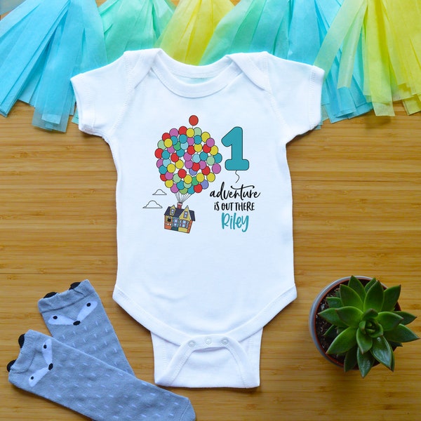 First Birthday Outfit, 1st Birthday Baby Clothes, 1 Year Old Cake Smash Shirt, One Year Old Birthday Outfit, Adventure Is Out There