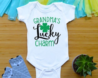 Irish Baby Outfit, Grandmother Baby Shower Gift, St Patrick's Day Newborn Baby Baby Clothes, Grandma's Lucky Charm Toddler Shirt