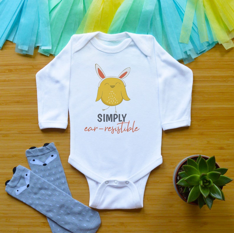 Funny Toddler Shirt Gender Neutral Baby Clothes Newborn Easter Baby Bodysuit Baby Shower Gift Simply Ear Resistible Easter Baby Outfit