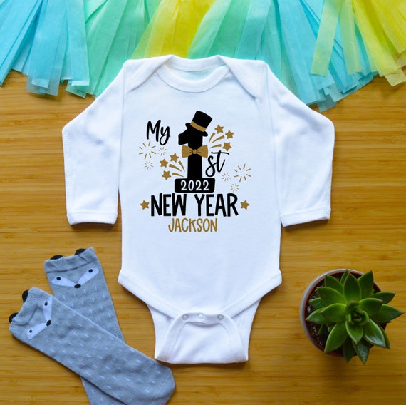 My 1st New Year Baby Boy Outfit Newborn First New Year Baby Etsy