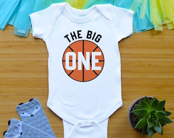 Basketball First Birthday Baby Outfit, 1st Birthday Baby Clothes, 1 Year Old Basketball Cake Smash Shirt, The Big One Birthday Baby Outfit