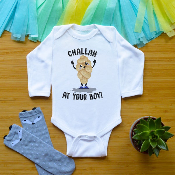 Challah At Your Boy Bodysuit Or Shirt, Hanukkah Baby Clothes, First Hanukkah Newborn Baby Outfit, Funny Jewish Baby Shower Gift, Kid Tees