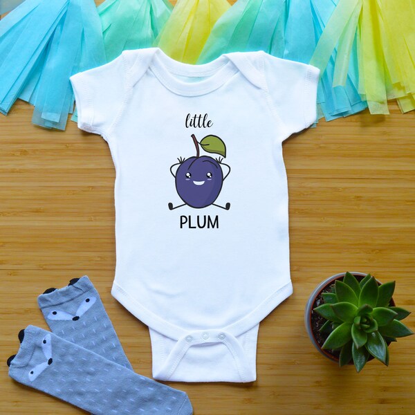 Little Plum Fruit Bodysuit or Shirt, Funny Baby Shower Gift, Newborn Baby Clothes, Cute Toddler Shirt, Kid Tees