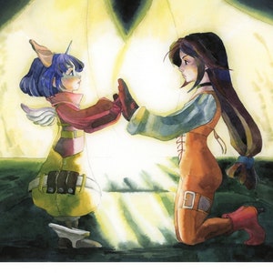 Fine Art &#39;Alexander&#39; met granaat en Eiko uit Final Fantasy IX Giclée Print