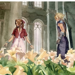 Impresión Giclée de Bellas Artes “Lirios en la iglesia” de Final Fantasy VII