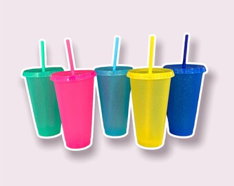 Glittery 24oz cold cup set of 5 /wholesale/cup making