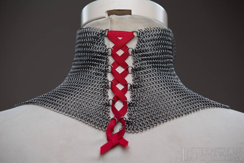 High Neck Chainmaille Collar Etsy