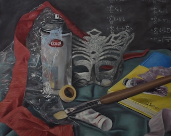 Martwa natura Malarstwo Matematyka Realizm obraz olejny na płótnie 18 x 24 cale