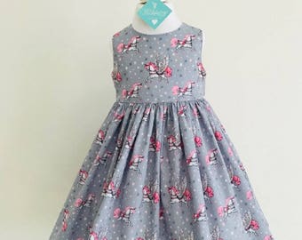 Eve, Unicorns on Grey, dresses, girls dresses, party dresses, girls clothing, baby girls clothing,girls fashion, handmade children's dress