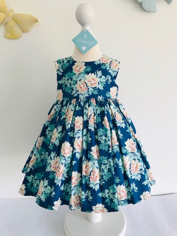 Navy floral baby dress online