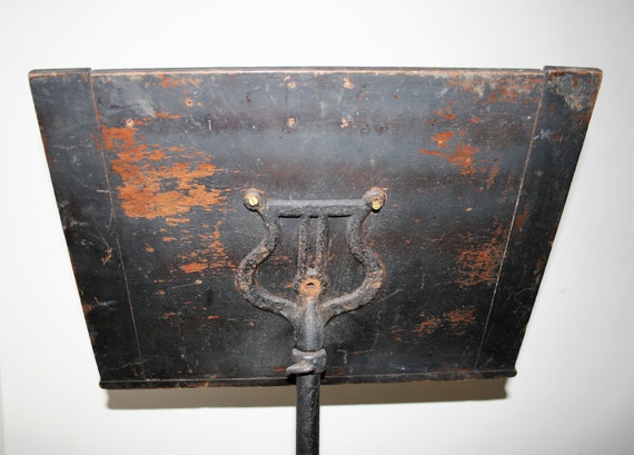 Antique Music Stand With Decorative Metal Base Etsy