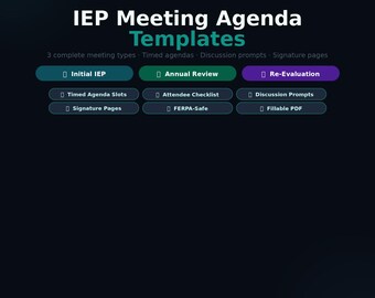 Plantilla de agenda para la reunión del IEP / 3 tipos de reuniones