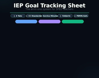 Hoja de seguimiento de objetivos del IEP / Registro de datos del profesor de educación especial (Google Sheets, PDF)