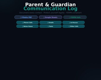 Registro de comunicación con los padres para educación especial / Documentación del IEP (PDF rellenable, Hojas de cálculo de Google)