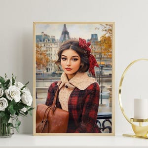 Printable Parisian Fashion Girl Poster, Vintage City Girl Fashion Art, Wall Decor, Fashion Graphic Illustration, Fashion Wall Digital Prints