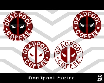 デッドプール コーヒー SVG、PNG バンドル! | デッドプール カット ファイル 4 つ | デッドプール クリップ アート | デッドプール 2 デジタル アート